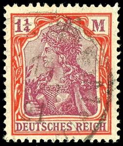 German Reich 1 1/4 Mark Germania, watermark ... 