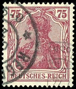 German Reich 75 Pfg Germania, red carmine, ... 
