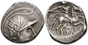 Coins Celts Gaul, quinarius (2, 15 g), ... 