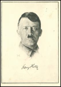 Portrait Cards Adolf Hitler, black / white ... 
