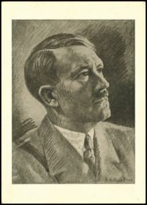 Portrait Cards Adolf Hitler, black / white ... 