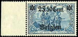 Belgium 2.50 F on 2 Mark with plate flaw ... 