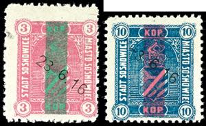 Sosnowice 3 K. And 10 K. Delivery stamps, ... 