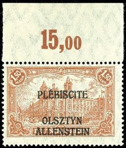 Allenstein 1,50 Mark Deutsches Reich mit ... 