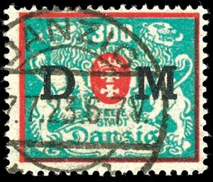 Official Stamps Danzig 300 Mark \national ... 