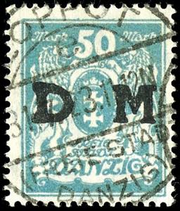 Official Stamps Danzig 50 Mark \large ... 