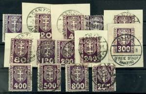 Postage Due Stamps Danzig 10 Pfg. 20 M. All ... 
