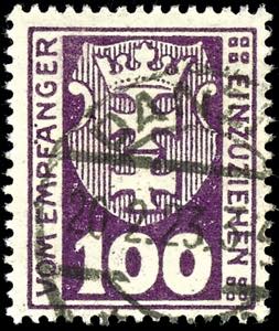 Postage Due Stamps Danzig 100 penny postage ... 