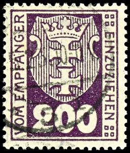Postage Due Stamps Danzig 200 penny ... 