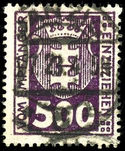 Postage Due Stamps Danzig 500 penny ... 