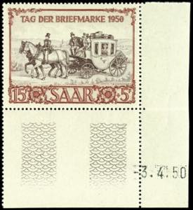 Saar 15 Fr. \Day of the Postage Stamp ... 