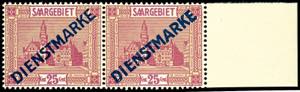 Official Stamps Saar 25 C reddish lilac / ... 