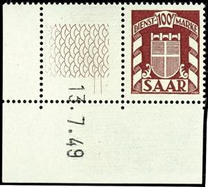 Official Stamps Saar 10 C. - 100 Fr. Coat of ... 