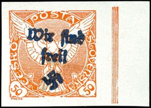 Reichenberg 50 Heller newspaper stamp with ... 