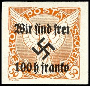 Rumburg 100 on 50 H. Newspaper stamp, mint ... 