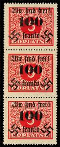 Rumburg 100 on 5 H. Postage due stamp, in ... 