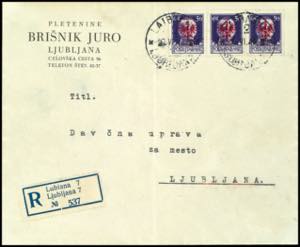 Ljubljana 50 Centesimi postal stamp (3), as ... 