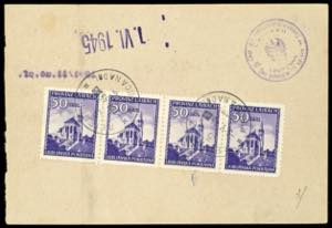 Ljubljana 50 C. Postal stamp, horizontal ... 