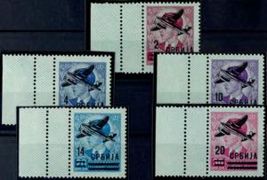 Serbia Set the 3. Airmail provissional issue ... 
