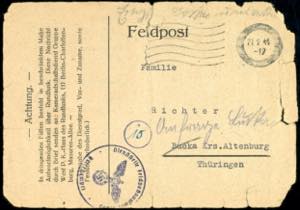 Field Post Stamps 1944, radio messages card ... 