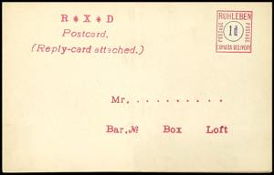 Ruhleben 1 d postcard (postal stationery) ... 
