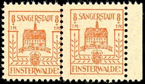 Finsterwalde 8 Pfg+7 Pfg yellowish red with ... 
