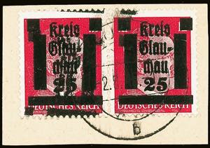 Glauchau 12 Pfg Hitler in a horizontal pair ... 