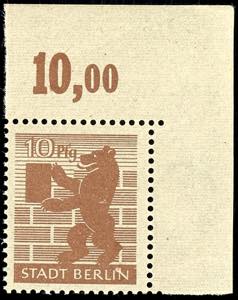 Soviet Sector of Germany 10 Pfg Berlin bear ... 
