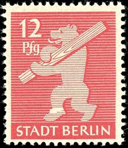 Soviet Sector of Germany 12 Pfg Berlin bear ... 
