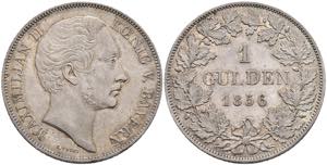 Bayern Gulden, 1856, Maximilian II., AKS ... 