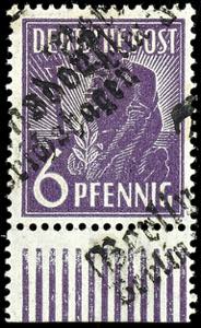 Hand Overprint - District 3 6 penny with ... 