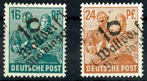 Hand Overprint - District 16 16 and 24 penny ... 
