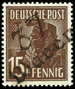 Hand Overprint - District 37 15 penny with ... 