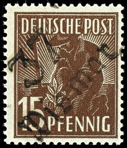 Hand Overprint - District 37 15 penny with ... 