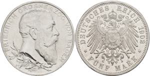Baden 5 Mark, 1902, Friedrich I., to the ... 
