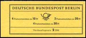 Stamp Booklet Berlin Brandenburg Gate 1966, ... 