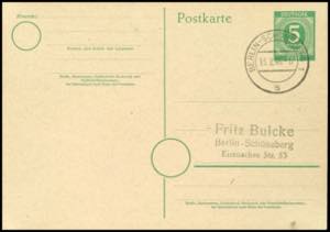 Bizone Postal Stationary 5 Pfg. Numeral, ... 