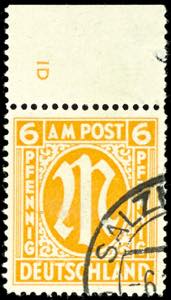 Bizone 6 Pfg. First issue of stamps for ... 