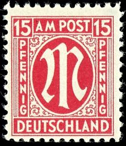 Bizone 15 penny \first issue of stamps for ... 