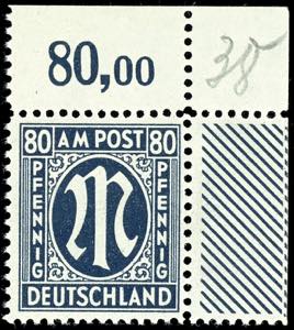 Bizone 80 Pfennig AM-Post, deutscher ... 