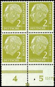 Federation 2 penny \Heuss\, block of four ... 