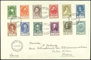 Belgium 1952, 80 c. - 40 Fr. World postal ... 