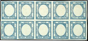Naples 1861, 2 Grana blue, unperforated and ... 