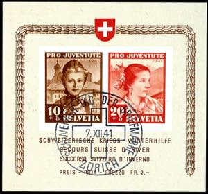 Switzerland 1941, souvenir sheets issue ... 