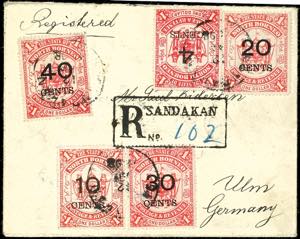 North Borneo 1895, 4 c on 1 Dollar - 40 c. ... 
