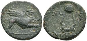 Ionien Teos, Æ (3,34g), 2./1. Jh. v. Chr. ... 