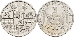 Münzen Weimar 3 Reichsmark, 1927, ... 