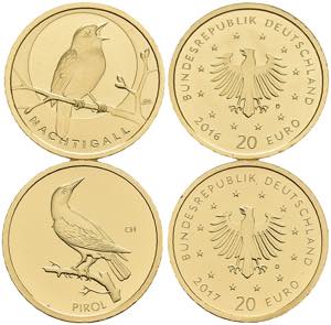 Münzen Bund ab 1946 2x 20 Euro, Gold, 2016 ... 
