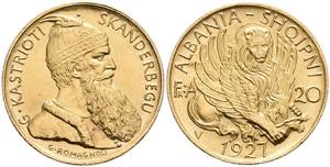 Albania 20 Franc, 1927, Zogu I., Fb. 6, ... 