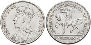 Australia Florin, 1935, George V., Victoria ... 